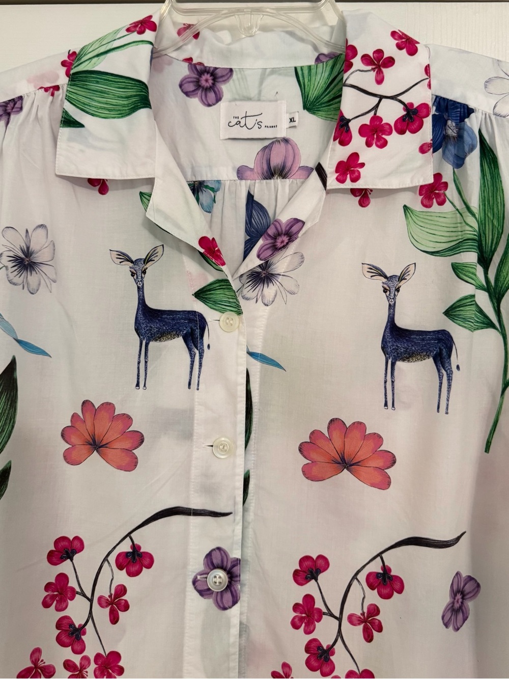 LIKE NEW The Cat’s Pajamas Oh Deer PJs 100% Luxe Pima Cotton XL - Picture 4 of 16